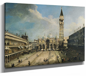 Canaletto 14" x 11" / Stretched Canvas Wrap The Piazza San Marco In Venice By Canaletto