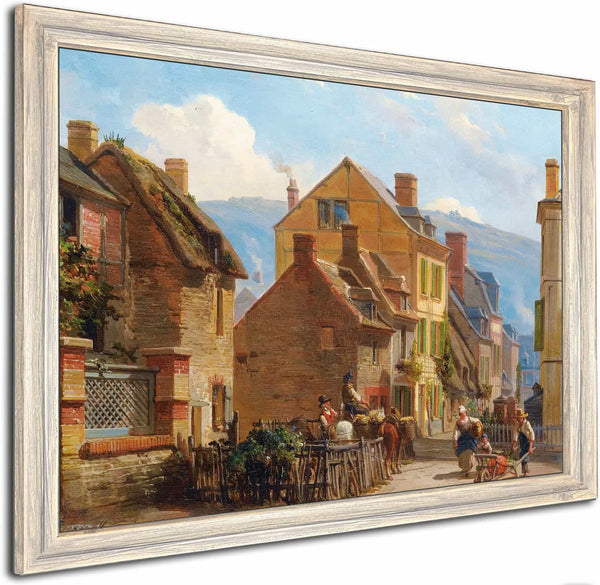 The Rosiers Street In Trouville By Charles Louis Mozin