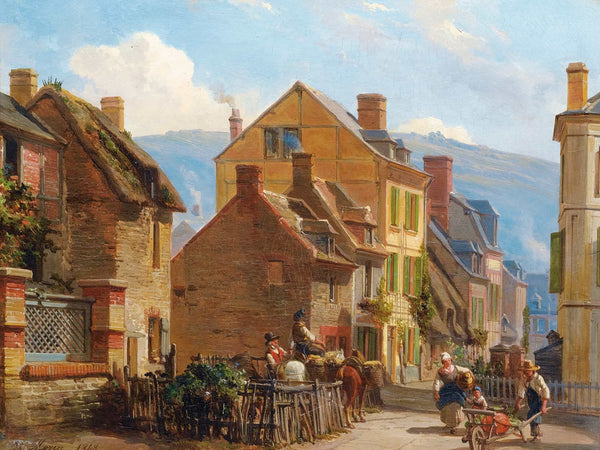 Charles Louis Mozin The Rosiers Street In Trouville By Charles Louis Mozin