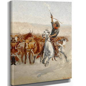 Frederic Remington The Round Up By Frederic Remington