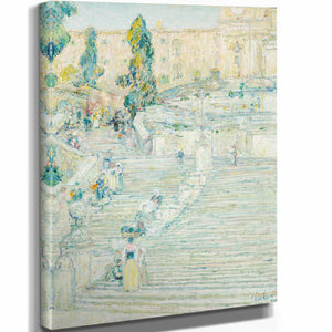 Childe Hassam The Spanish Stairs Rome By Childe Hassam