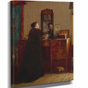 Eastman Johnson 11" x 14" / Stretched Canvas Wrap The Toilet By Eastman Johnson