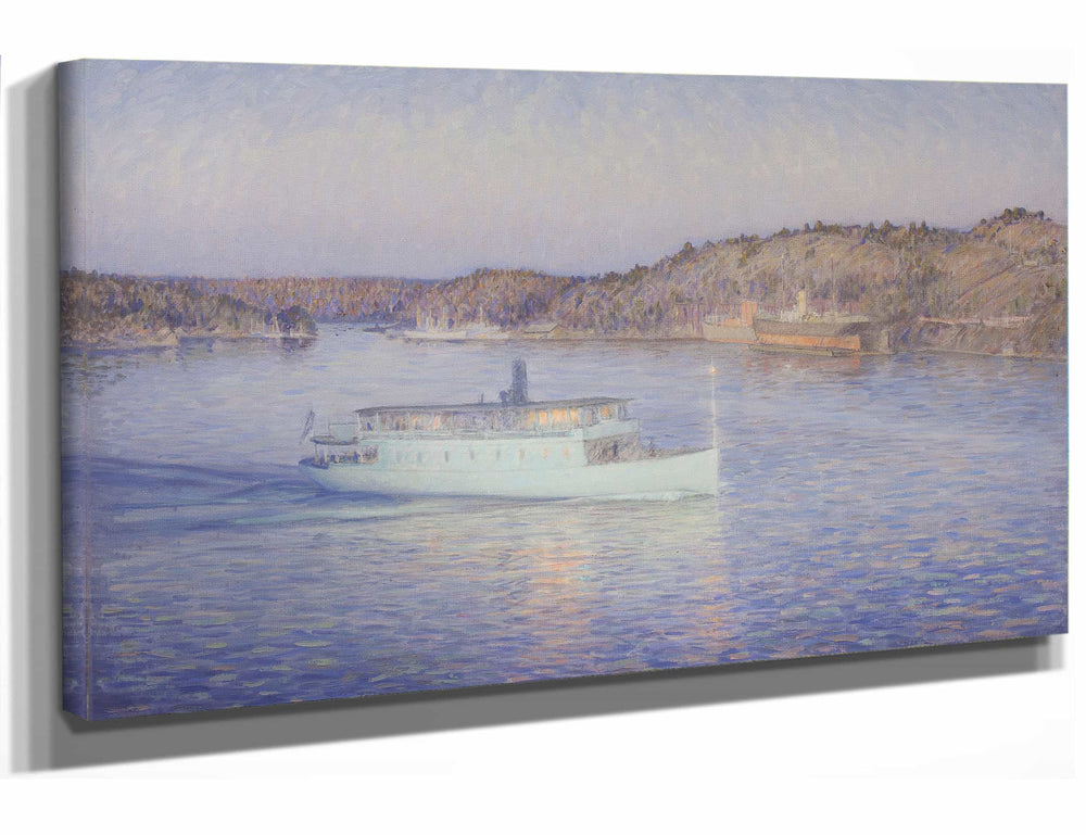 Eugen 18" x 12" / Stretched Canvas Wrap The White Boat By Eugen