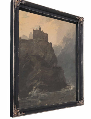 Castle On Cliff With A Stormy Sea And Shipwreck At Base Of Cliff By Thomas Sully