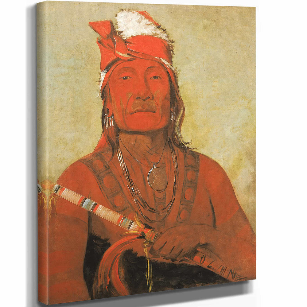 George Catlin Toh Ki E To Stone With Horns A Chief By George Catlin