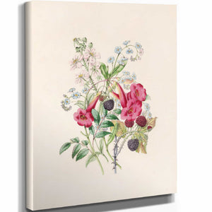 James Ackerman Trumpet Flower Forget Me Not And Raspberry By James Ackerman