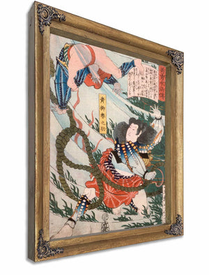 Aoyanagi Harunosuke Throwing An Assailant Underwater By Tsukioka Yoshitoshi