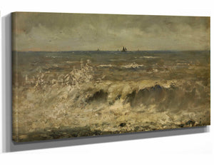 Alfred De Knyff Turbulent Sea By Alfred De Knyff