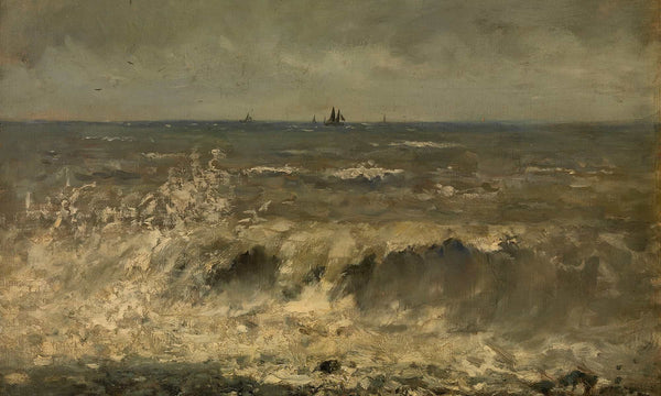 Alfred De Knyff Turbulent Sea By Alfred De Knyff