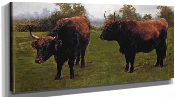 Rosa Bonheur Two Bulls Grazing By Rosa Bonheur