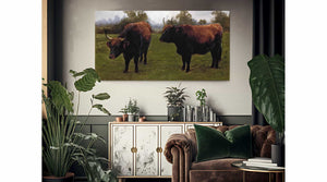 Rosa Bonheur Two Bulls Grazing By Rosa Bonheur