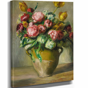 Pierre Auguste Renoir Vase De Pivoines (Circa 1872) By Pierre Auguste Renoir