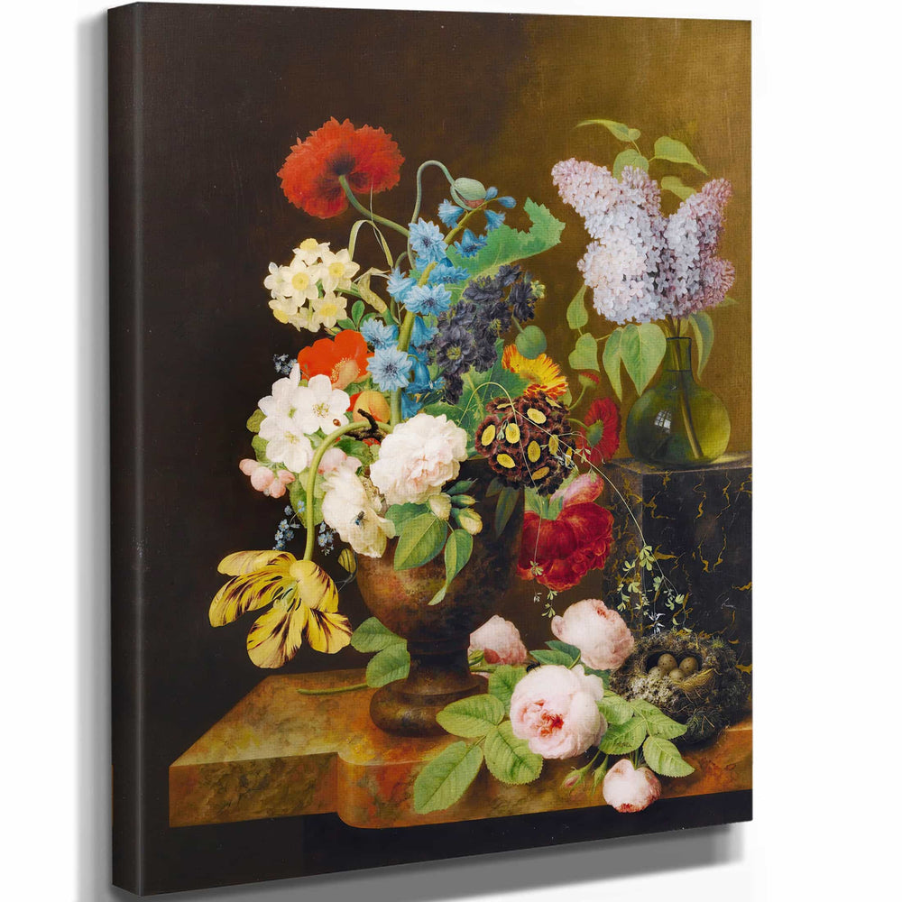 George Frederik Ziesel Vase Of Flowers By George Frederik Ziesel