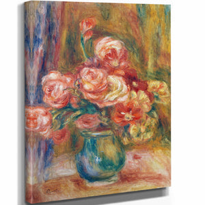 Pierre Auguste Renoir Vase Of Roses (C 1890 1900) By Pierre Auguste Renoir