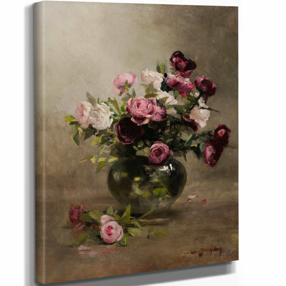 Eva Gonzales Vase Of Roses (Early 1870s) By Eva Gonzales