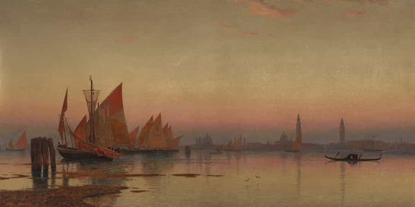 William Stanley Haseltine Venetian Coastline At Sunset By William Stanley Haseltine