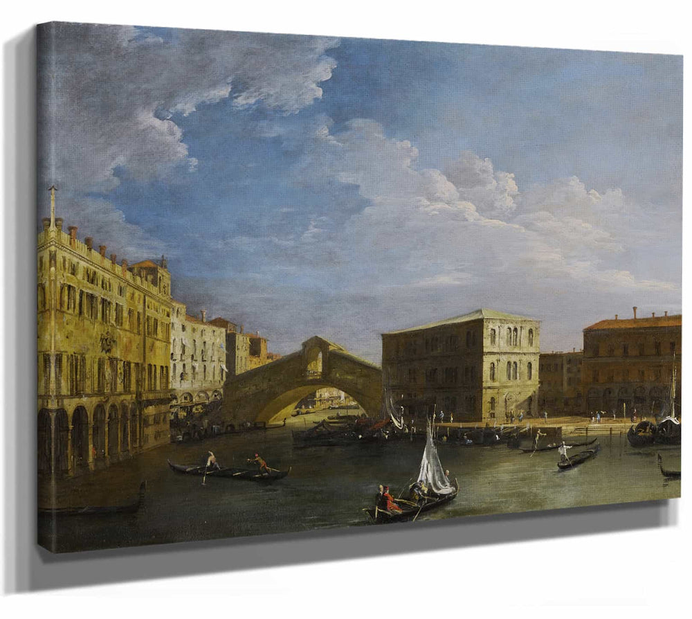 Canaletto Venice A View Of The Grand Canal And The Rialto Bridge From The North By Canaletto