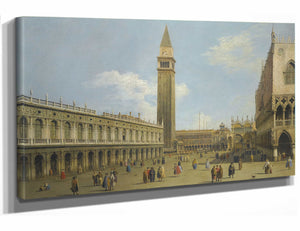 Canaletto 18" x 12" / Stretched Canvas Wrap Venice A View Of The Piazzetta Looking North By Canaletto