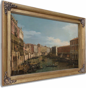 Venice The Grand Canal Looking South From The Ca Da Mosto Toward The Rialto Bridge By Canaletto