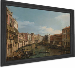 Venice The Grand Canal Looking South From The Ca Da Mosto Toward The Rialto Bridge By Canaletto