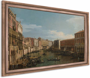 Venice The Grand Canal Looking South From The Ca Da Mosto Toward The Rialto Bridge By Canaletto