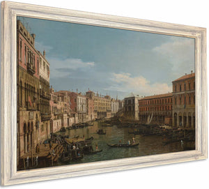 Venice The Grand Canal Looking South From The Ca Da Mosto Toward The Rialto Bridge By Canaletto