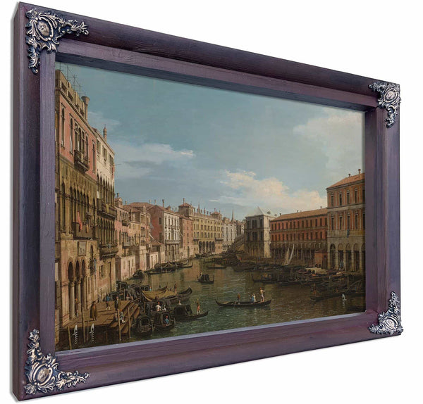 Venice The Grand Canal Looking South From The Ca Da Mosto Toward The Rialto Bridge By Canaletto