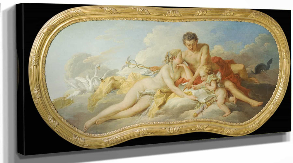 Francois Boucher Venus And Mercury Instructing Cupid By Francois Boucher