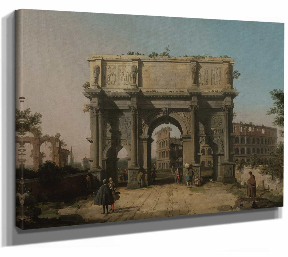 Canaletto View Of The Arch Of Constantine With The Colosseum By Canaletto