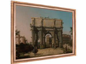 View Of The Arch Of Constantine With The Colosseum By Canaletto