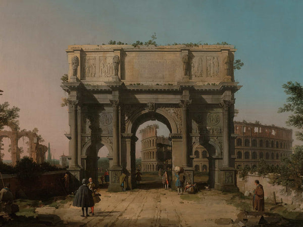 Canaletto View Of The Arch Of Constantine With The Colosseum By Canaletto