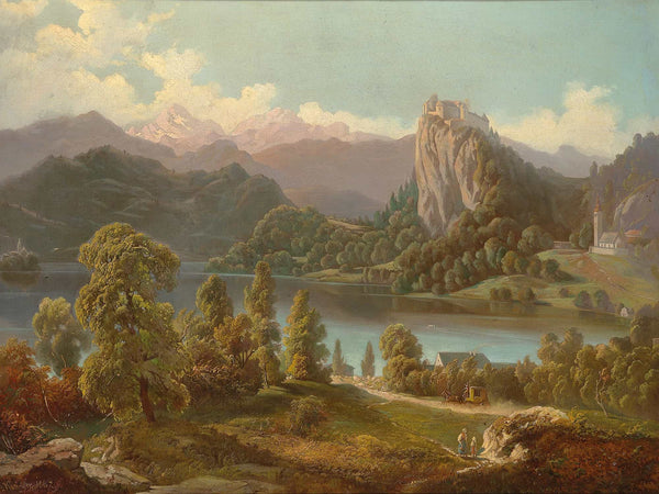 Anton Karinger View Of The Castle And Island With St Mary’s Church On Lake Bled By Anton Karinger