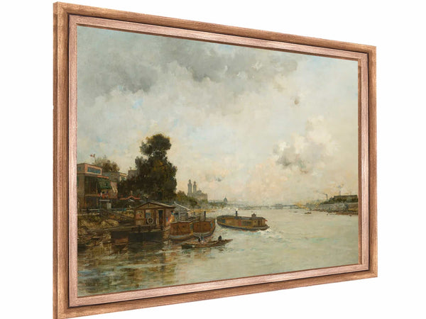 View Of The Seine Paris By Charles Lapostolet