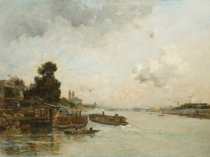 Charles Lapostolet View Of The Seine Paris By Charles Lapostolet