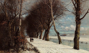 Anders Andersen Lundby Vinterlandskab Med Spadserende Personer By Anders Andersen Lundby