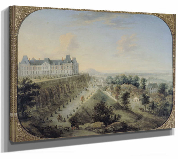 Charles Leopold Grevenbroeck Vue Du Chateau Vieux Et De La Terrasse De Meudon By Charles Leopold Grevenbroeck