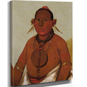 George Catlin 11" x 14" / Stretched Canvas Wrap Wa Saw Me Saw Roaring Thunder Youngest Son Of Black Hawk By George Catlin