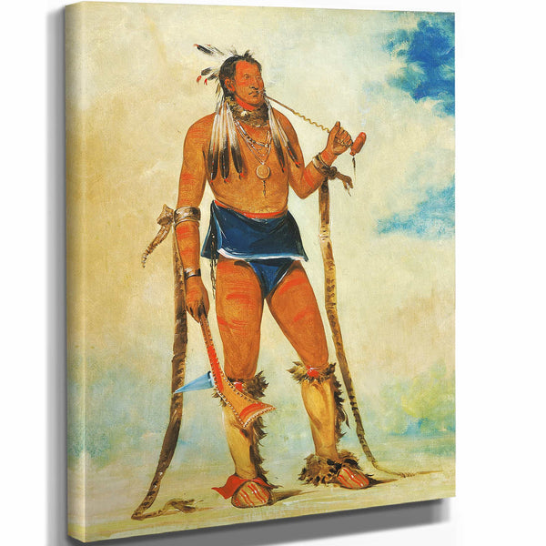 George Catlin 11" x 14" / Stretched Canvas Wrap Wah Chee Hahs Ka Man Who Puts All Out Of Doors By George Catlin