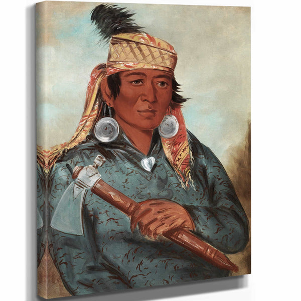 George Catlin 11" x 14" / Stretched Canvas Wrap Wah Pe Say The White By George Catlin