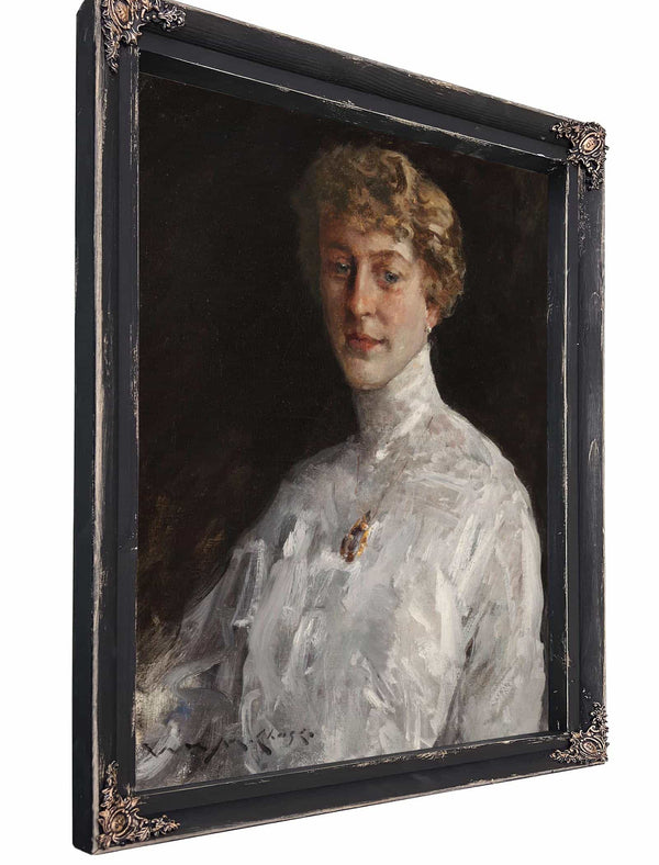 Lady In A White Blouse By William Merritt Chase