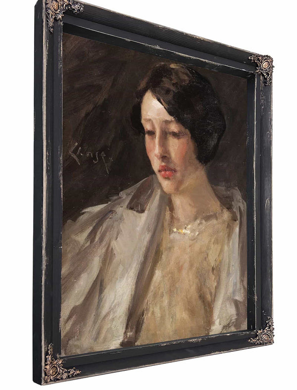 Portrait Of Esther M Groome By William Merritt Chase