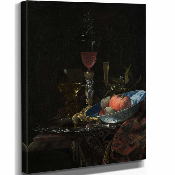 Willem Kalf Wineglass And A Bowl Of Fruit (1663) By Willem Kalf