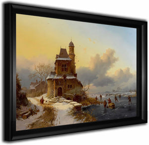 Winter Landscape With Skaters By Frederik Marinus Kruseman