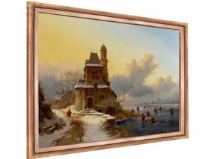 Winter Landscape With Skaters By Frederik Marinus Kruseman