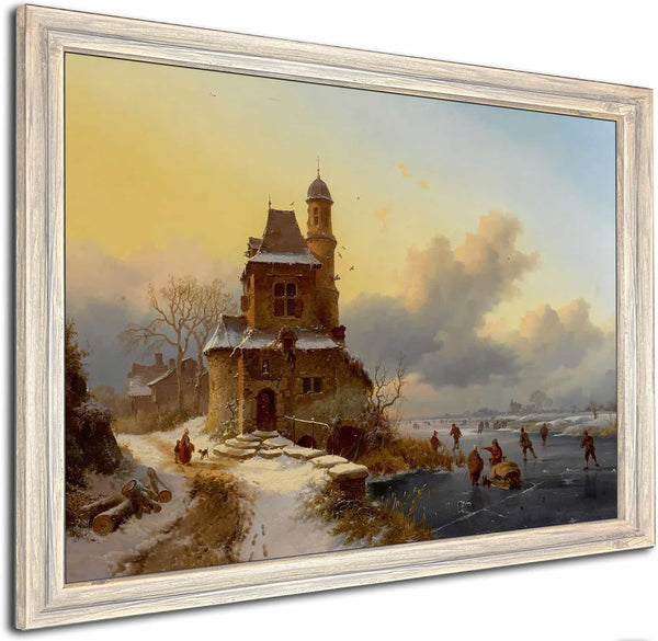 Winter Landscape With Skaters By Frederik Marinus Kruseman