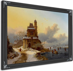 Winter Landscape With Skaters By Frederik Marinus Kruseman