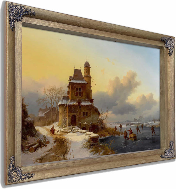 Winter Landscape With Skaters By Frederik Marinus Kruseman