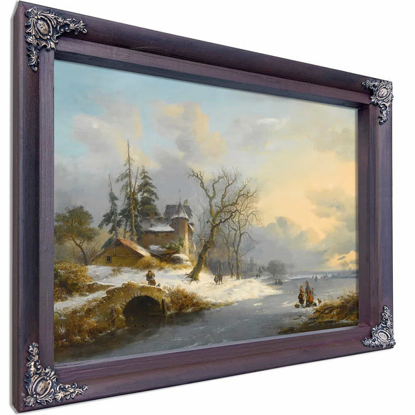 Winter Landscape With Strollers And Skaters By Frederik Marinus Kruseman