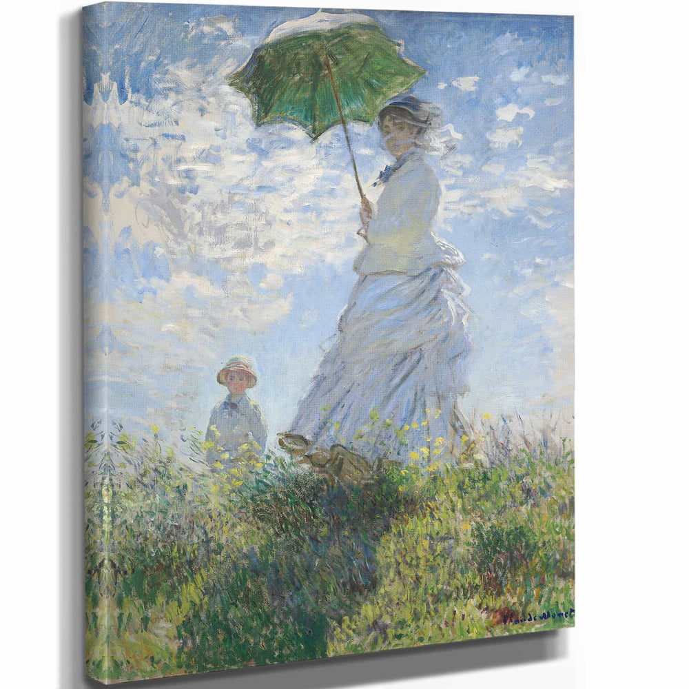 Claude Monet Woman With A Parasol  Madame Monet And Her Son By Claude Monet