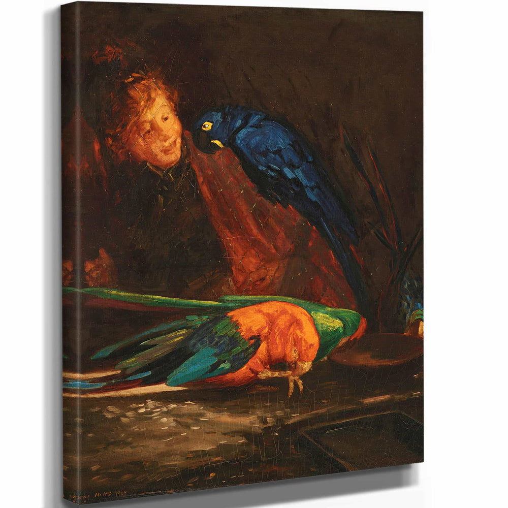 George Luks Woman With Macaws By George Luks